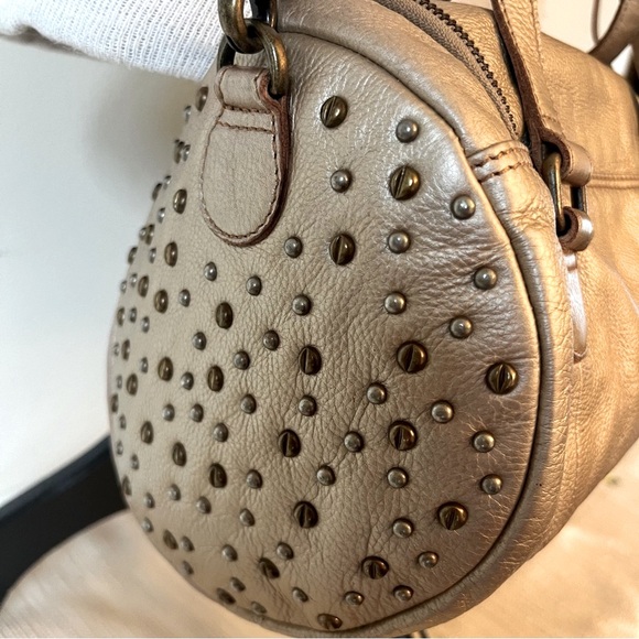 Frye Gold Studded Leather Shoulder Bag main image 11